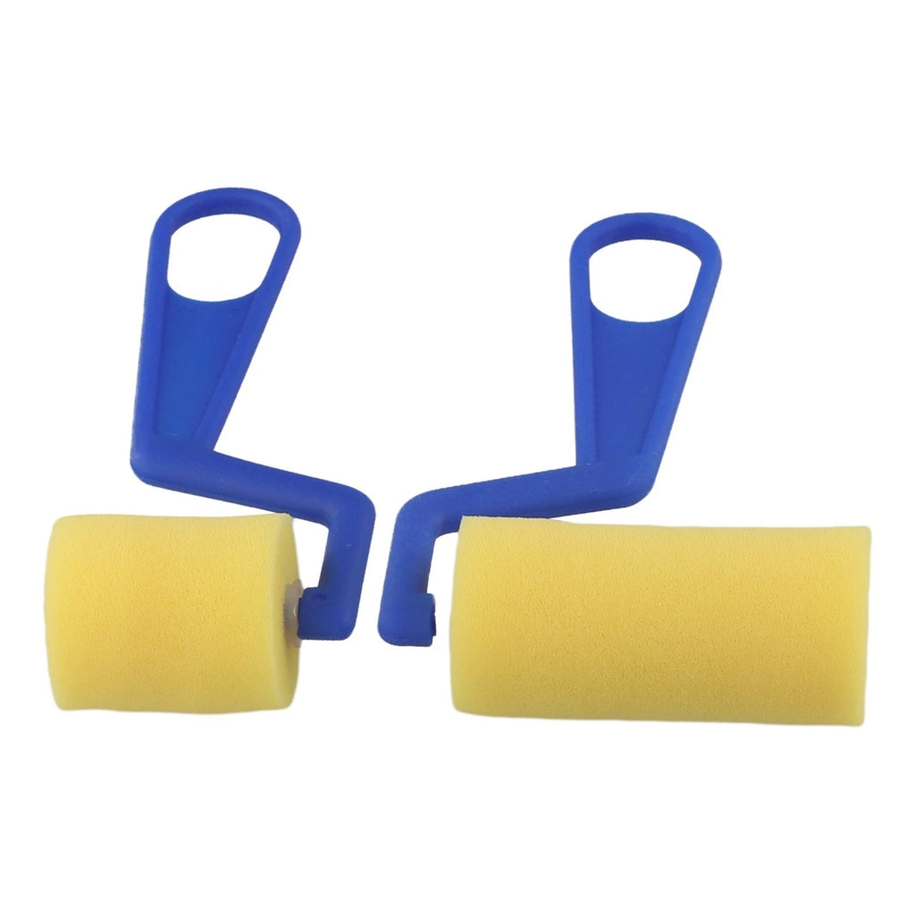 2X Yellow Sponge Roller Brush Set for Kids Art Craft DIY Foam Painting