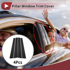 Set of 4 Door Pillar Window Trim for KIA Carens (2007–2012) Black