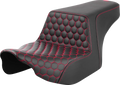 SADDLEMEN Step-Up Seat for FL (2023–2024) - Front Honeycomb, Red Stitching