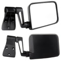 Set of 2 Black Manual Side View Mirrors for Jeep Wrangler (1987–2002)