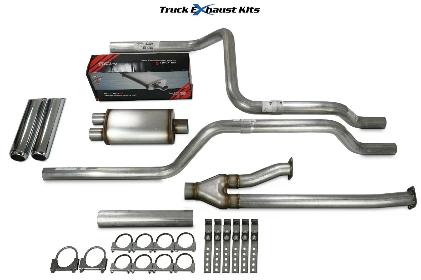 2.5" Dual Exhaust Kit for Toyota Tundra (2014–2021) Flow II Rear Chrome Tip