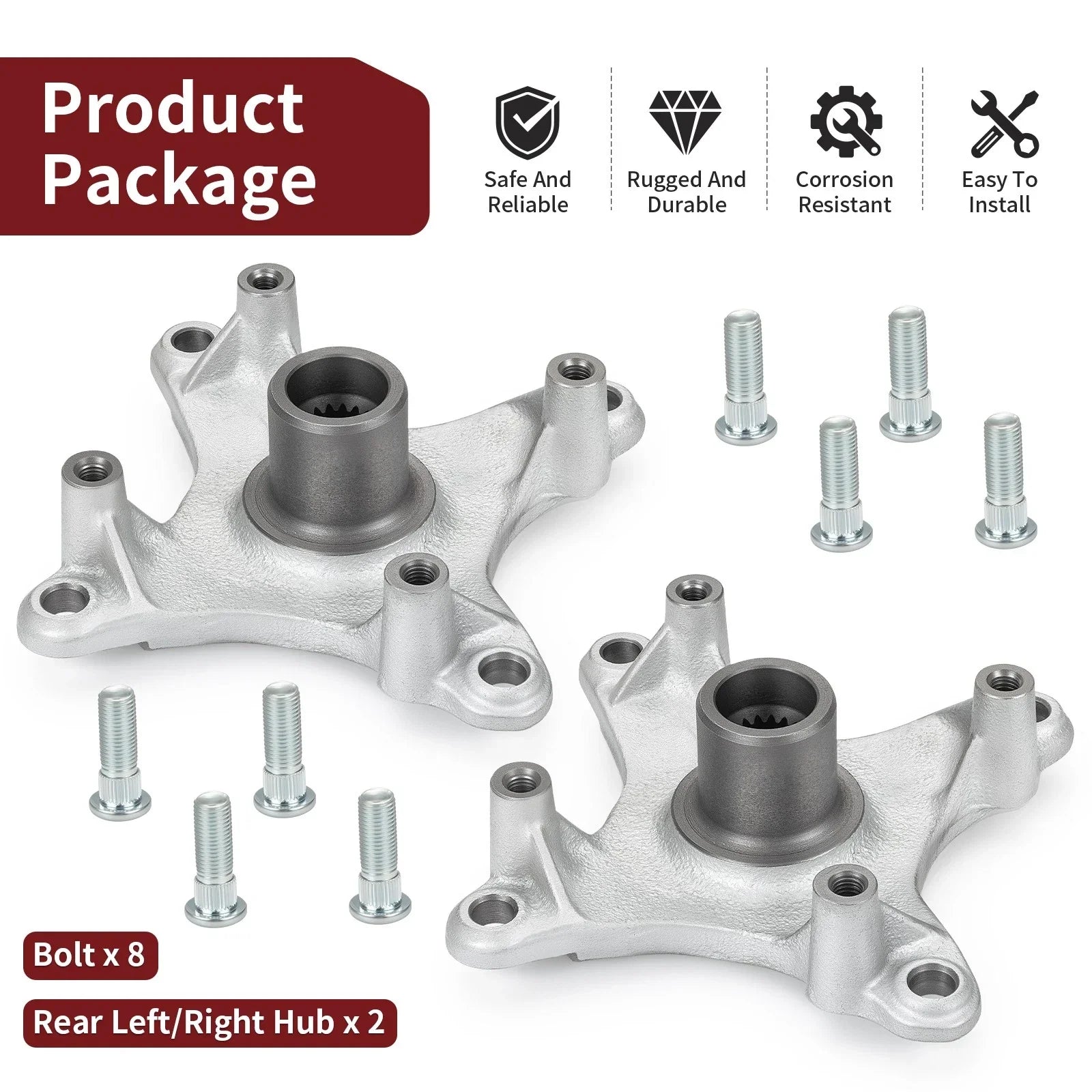 2 x Left & Right Hub w/ Bolts for Hawkeye 300/Sportsman 400