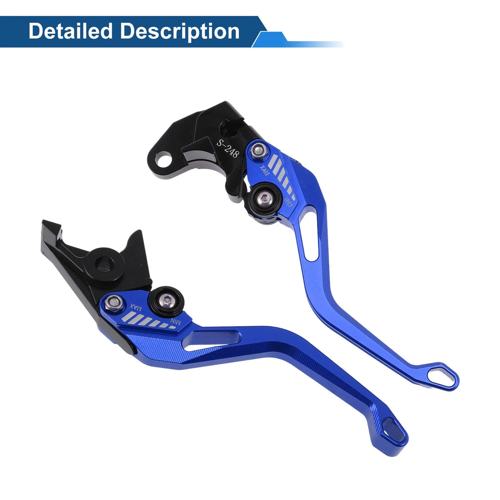 Short Brake Clutch Levers for Suzuki GSX-8S (2023–2025) - Solid Blue, 1 Pair