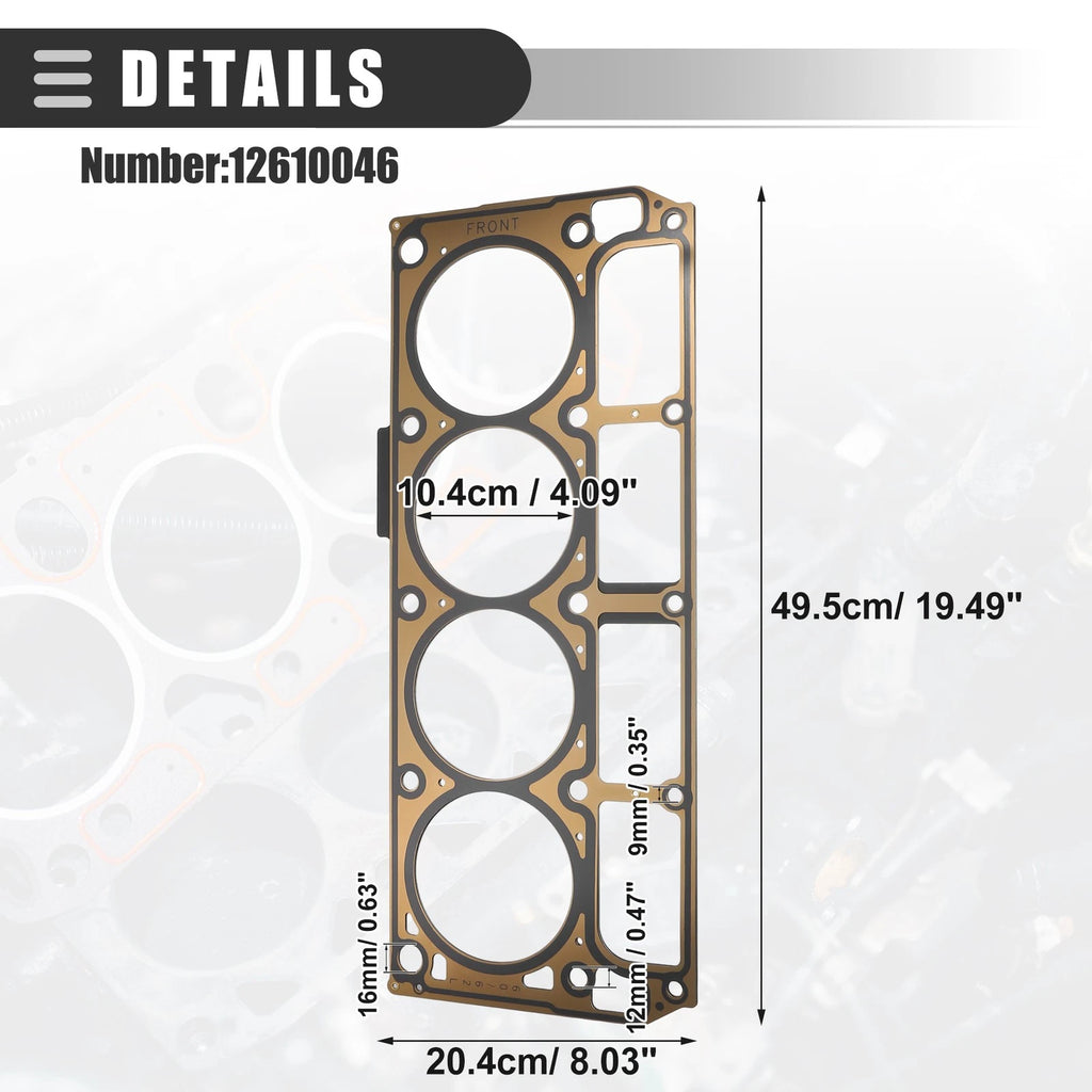 2 Pcs Cylinder Head Gasket for Cadillac Escalade (2007–2014) No. 12610046