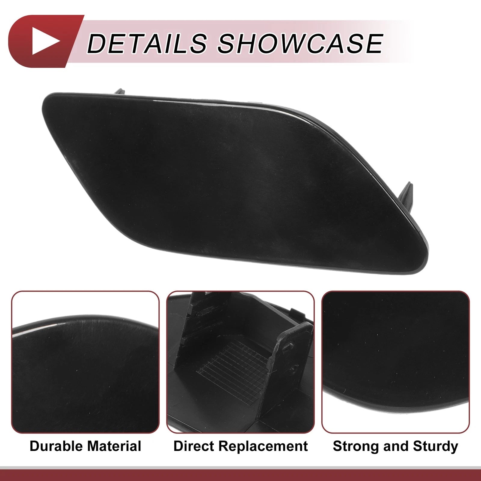 Front Right Washer Nozzle Cover Cap for Audi A6 (C7) (2015–2018) 1 Pcs Black
