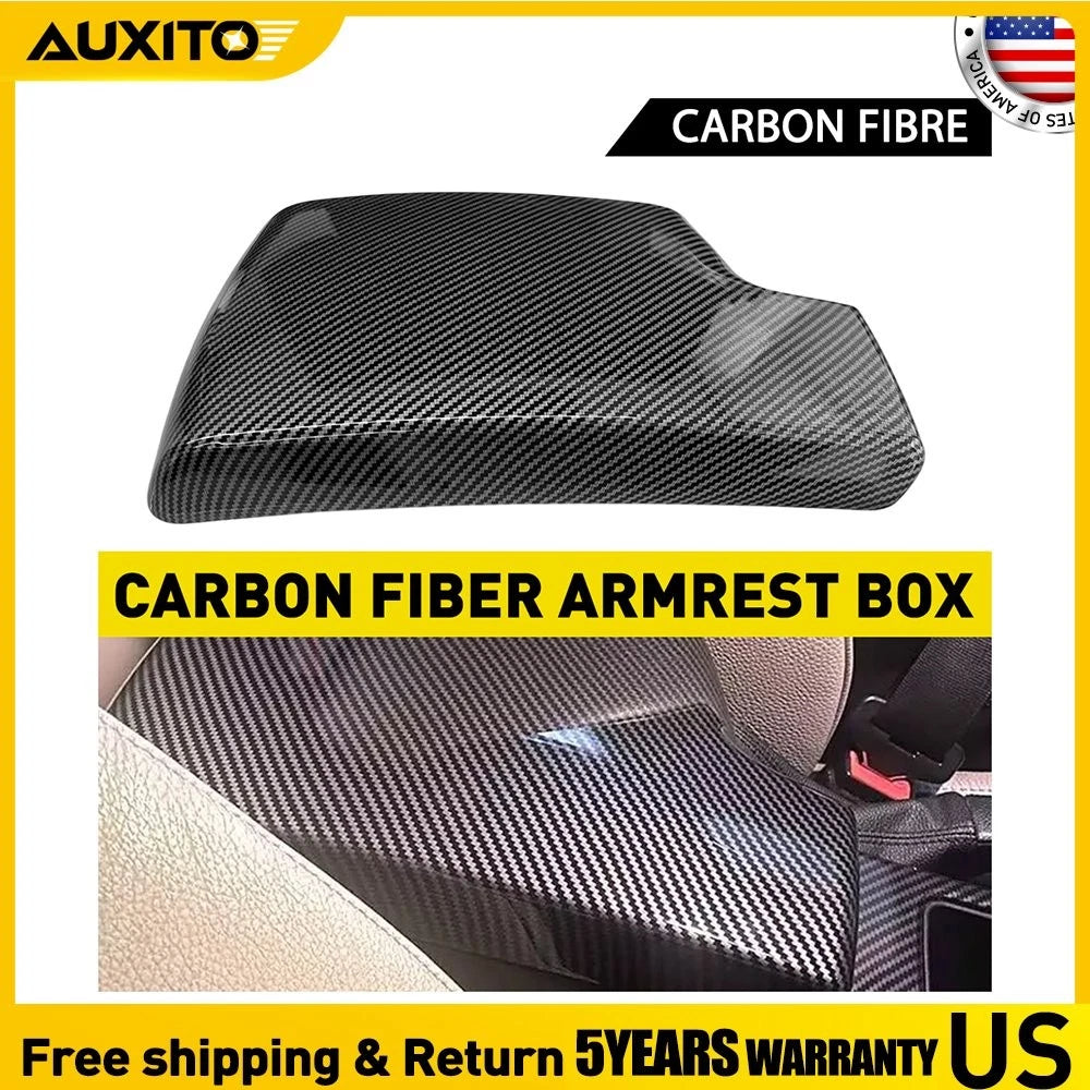 Carbon Fiber Effect Armrest Lid Cover for BMW 3 E90 E91 E92 (2007–2013)