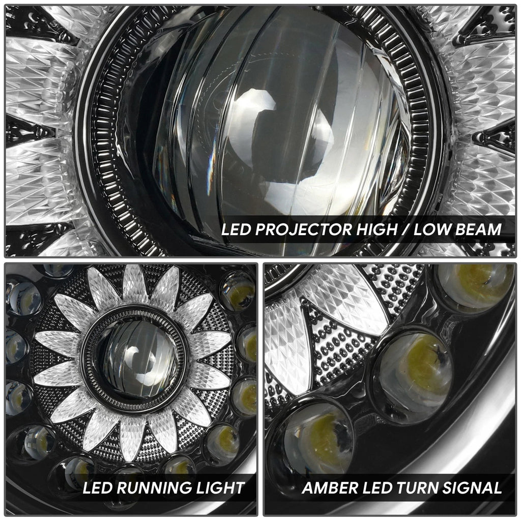 LED DRL Turn Signal Projector Headlights for Dodge Challenger (2008–2014)