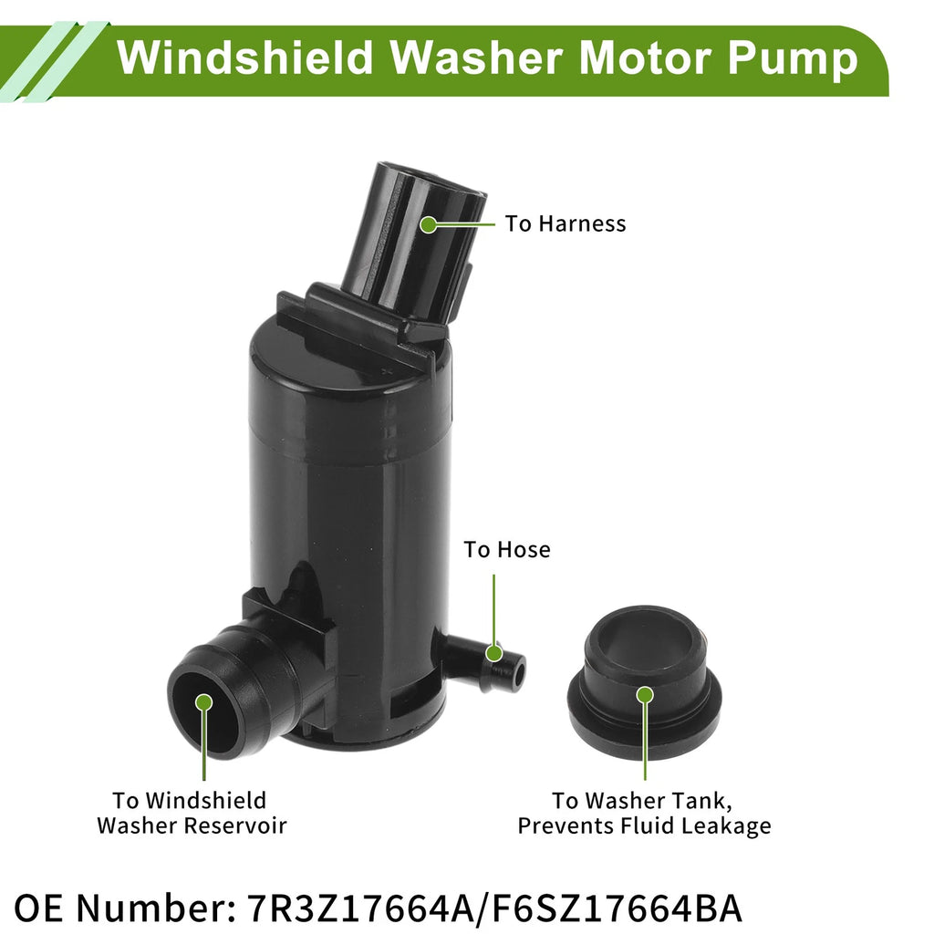 Windshield Washer Pump w/Grommet for Ford Crown (No. 7R3Z17664A)