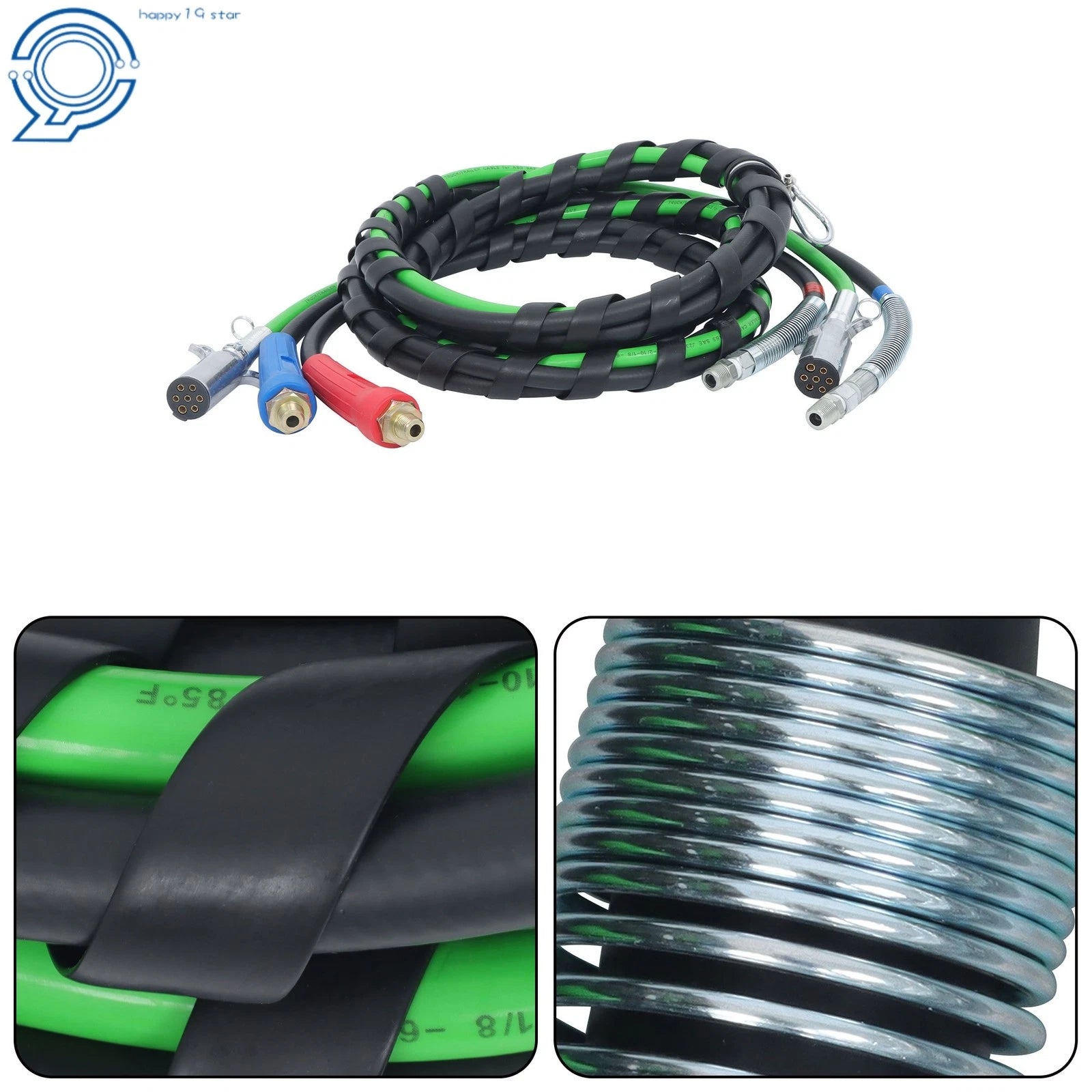 15ft 7 Way ABS & Air Line Hose Wrap for Semi Truck Trailer