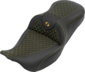 SADDLEMEN Roadsofa Seat for Harley Davidson (2014–2023) - Dragon Stitch, Gold Stitch