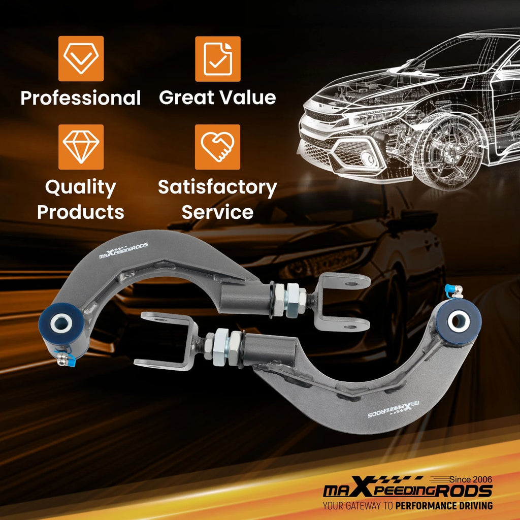 2X Adjustable Rear Camber Kit Arms for Toyota Prius Prime (2017–2021)