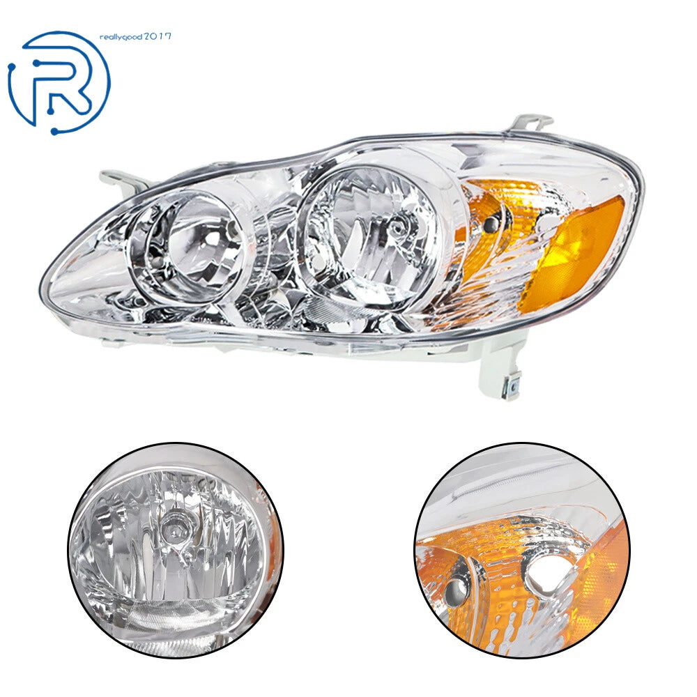 Headlights Halogen for Toyota Corolla (2003–2008) Left & Right Side