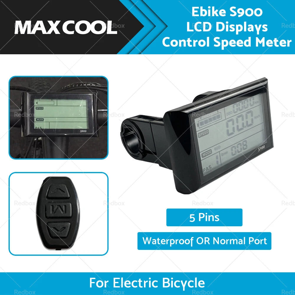 Ebike S900 LCD Display Speedometer for Electric Bicycle (36V, 48V)