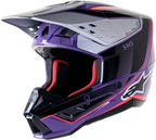 Alpinestars M5 Sail Off-Road Helmet for Off-Road (Small, Violet/Black/Silver) 8306823-3919-S