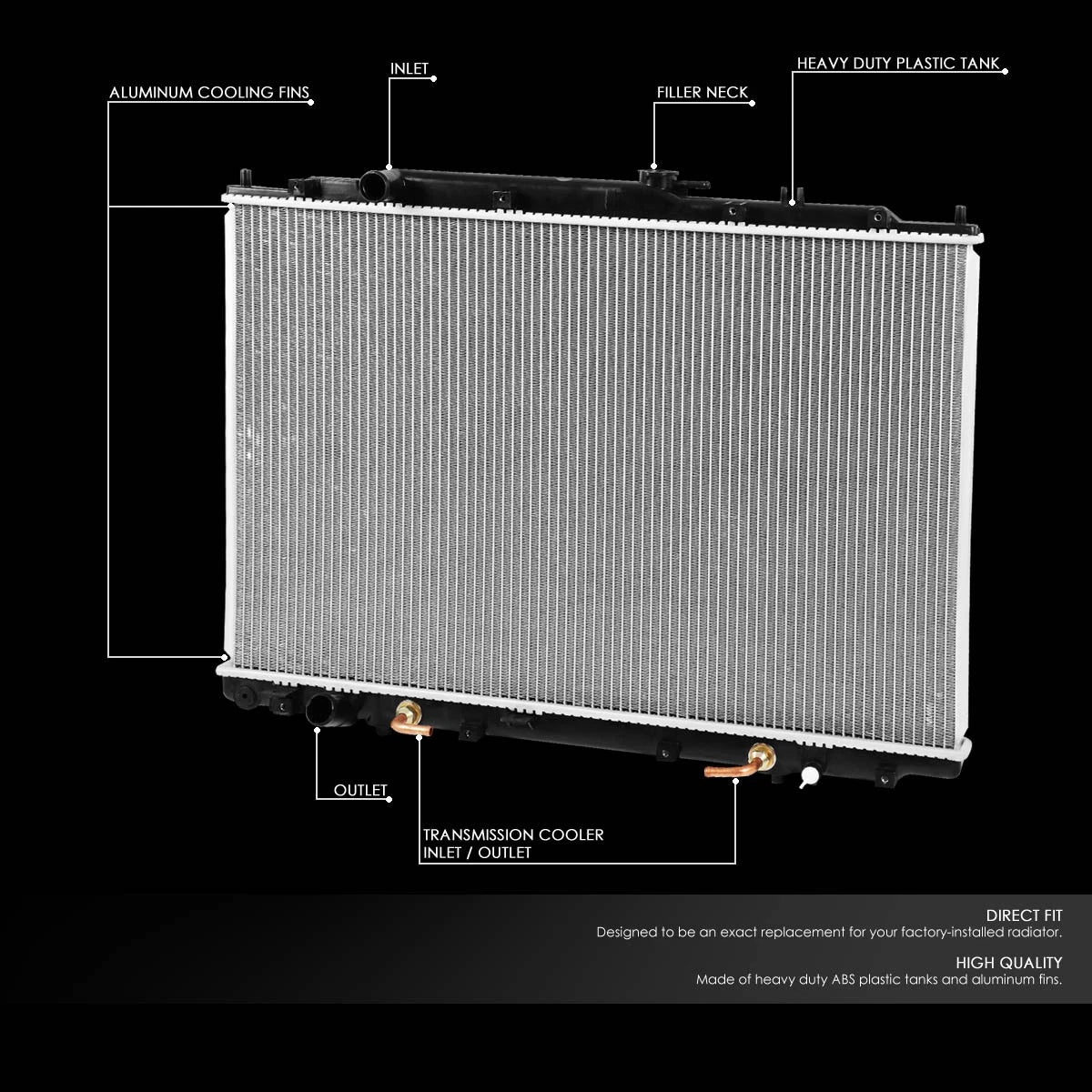 Aluminum Core Radiator for Honda Pilot/Acura MDX 3.5L (2001–2004) DPI 2417