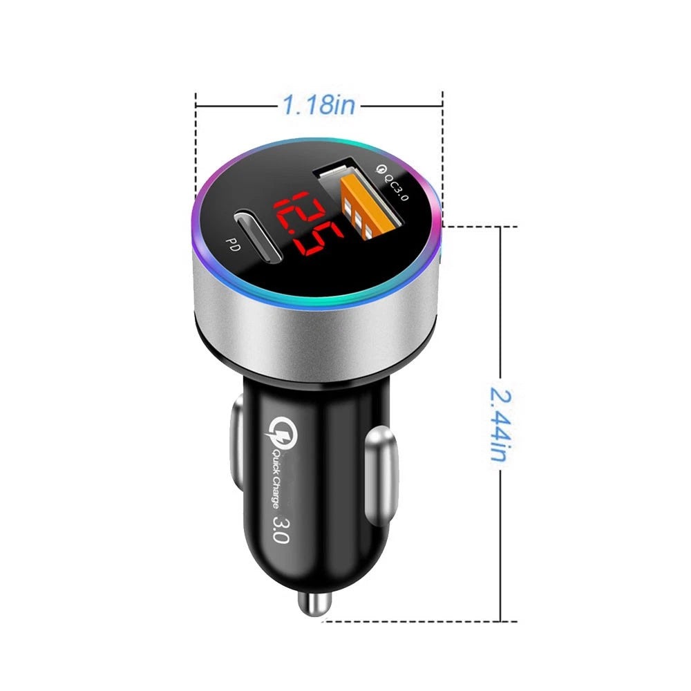 USB C Car Charger Dual Port for Universal Vehicles (Fast Charging)