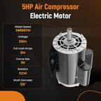 5HP Electric Motor for Air Compressor (230V, 56Hz, Frame 7/8" Keyed Shaft)