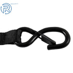 Set of 4 Black Ratchet Straps 2200 LB with Safety Lock S Hooks 15 FT