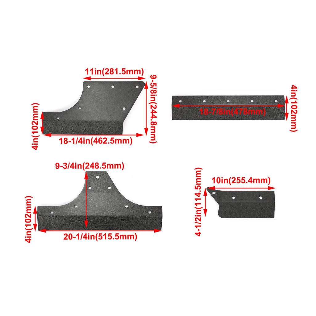 Set of 4 Rocker Guards for Jeep Wrangler JK JKU (2007–2018)