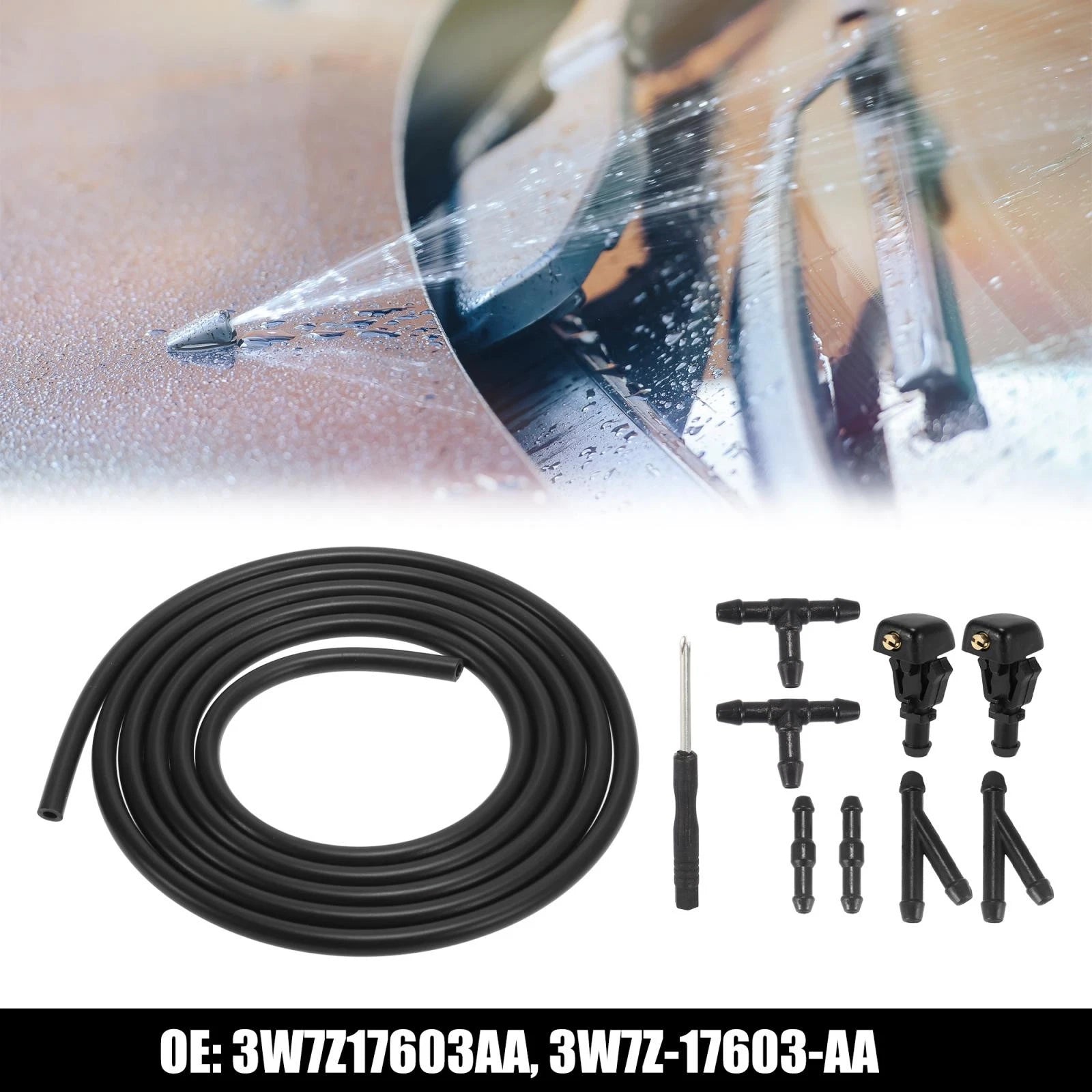 Front Windshield Washer Nozzles Kit for Ford Econoline (2008–2013) 3W7Z17603AA