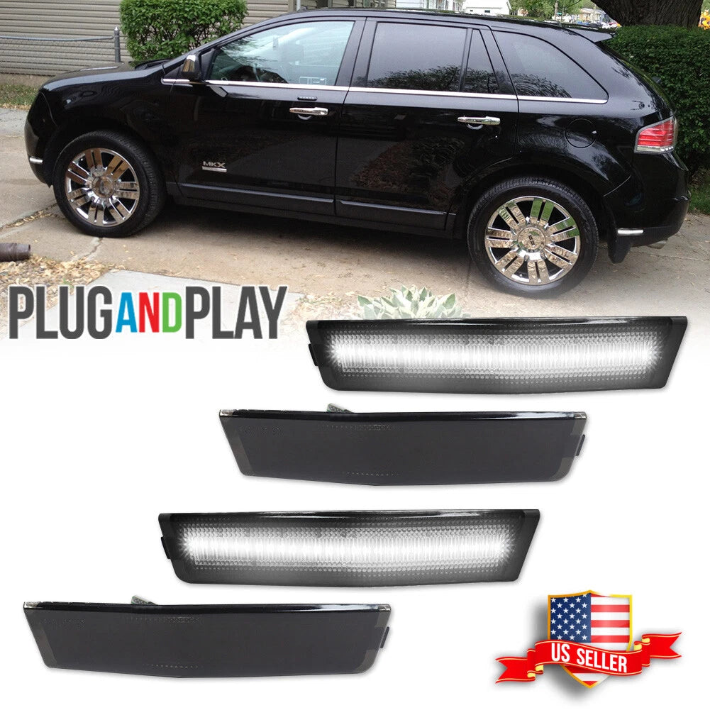 Set of 4 Smoked Lens LED Side Marker Lights for Lincoln MKX (2007–2010)