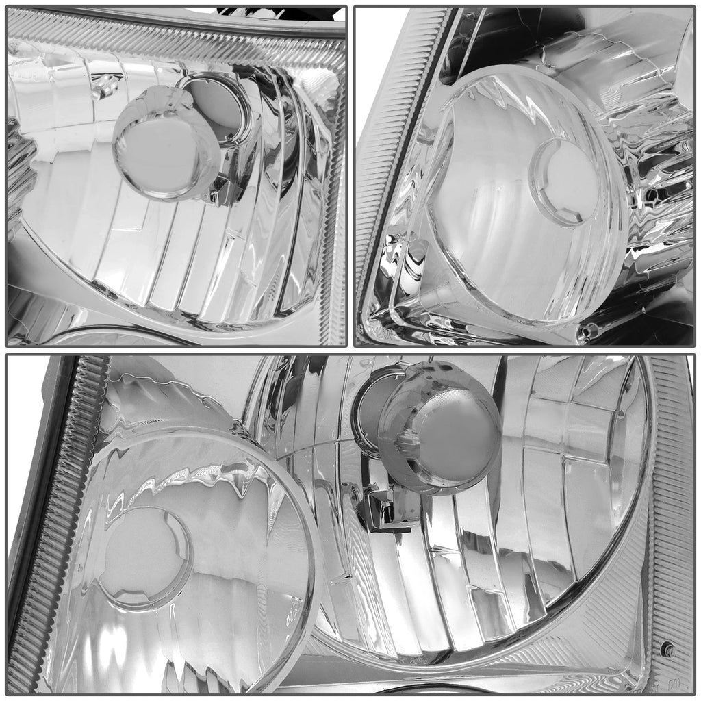 Set of 2 Chrome Housing Amber Corner Bumper Headlights for Ford Ranger (2001–2011)