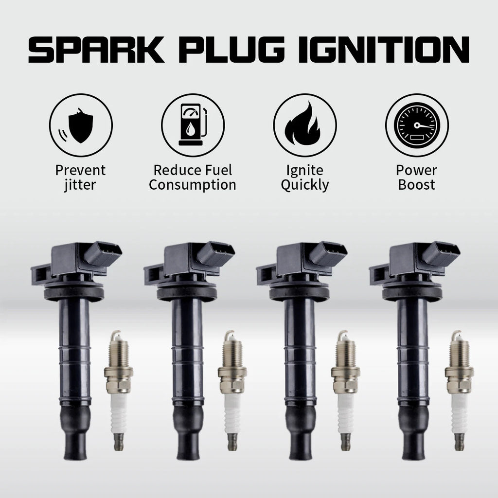 Set of 4 Ignition Coils & Spark Plugs for Camry Lexus Scion RAV4 Highlander (UF333)