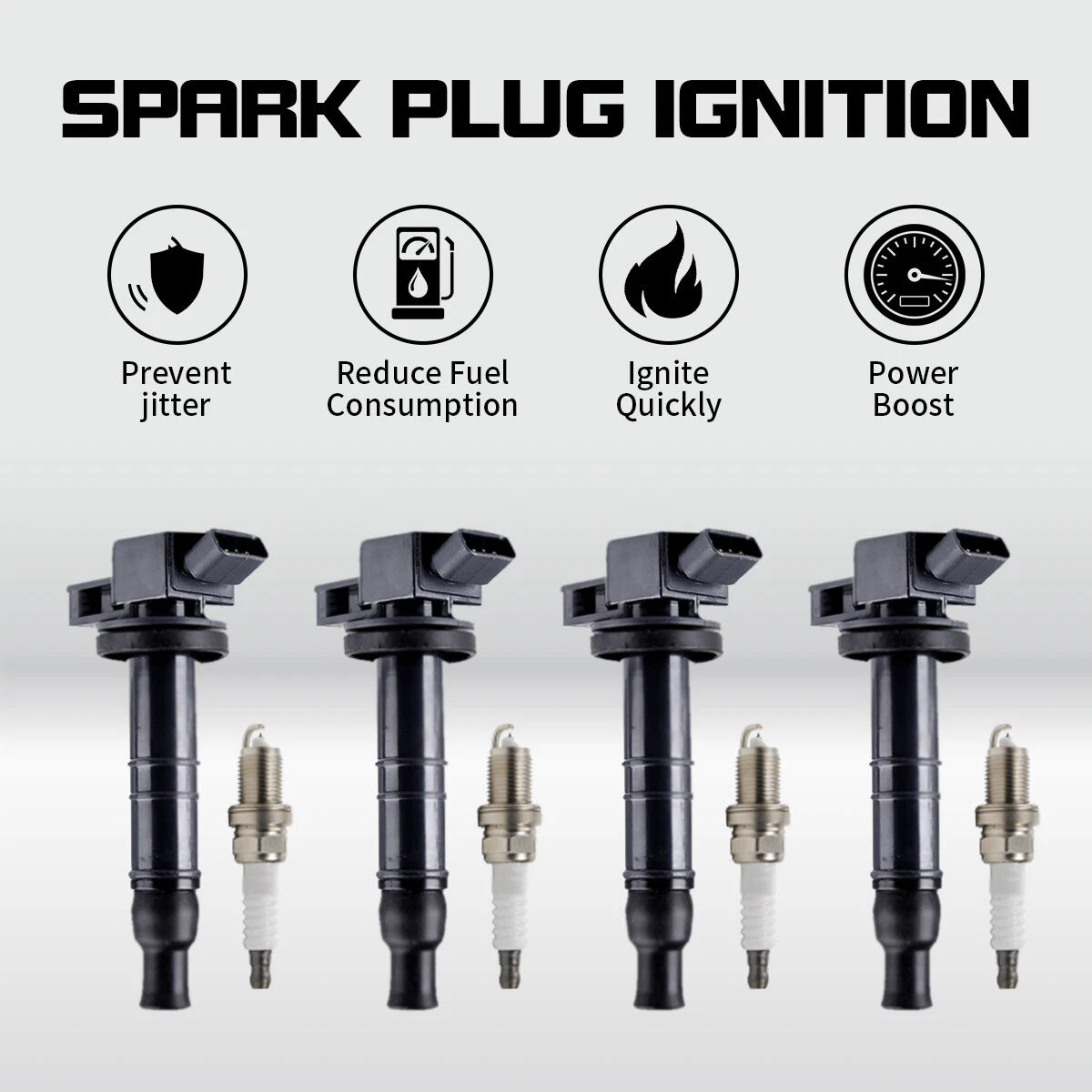 Set of 4 Ignition Coils & Spark Plugs for Camry Lexus Scion RAV4 Highlander (UF333)