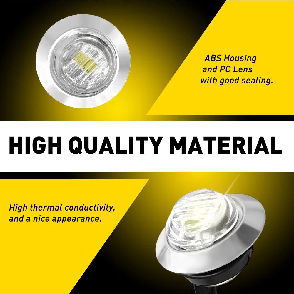 3/4" Strobe and Steady Marker Lights Dual Function 12V 24V