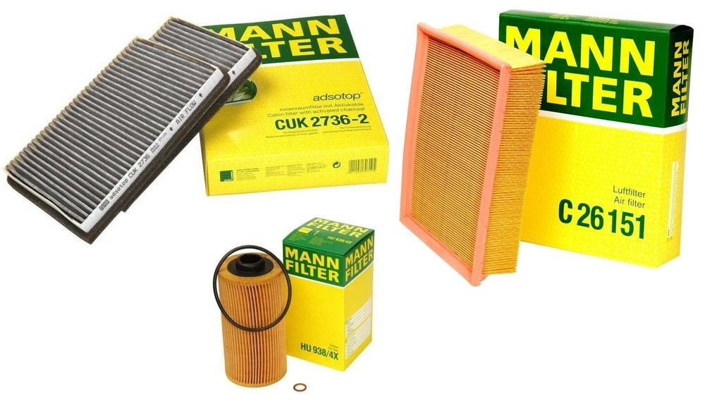 Set of 2 Mann Oil Air Carbon Cabin Filters for BMW E39 540i (1997–2003)