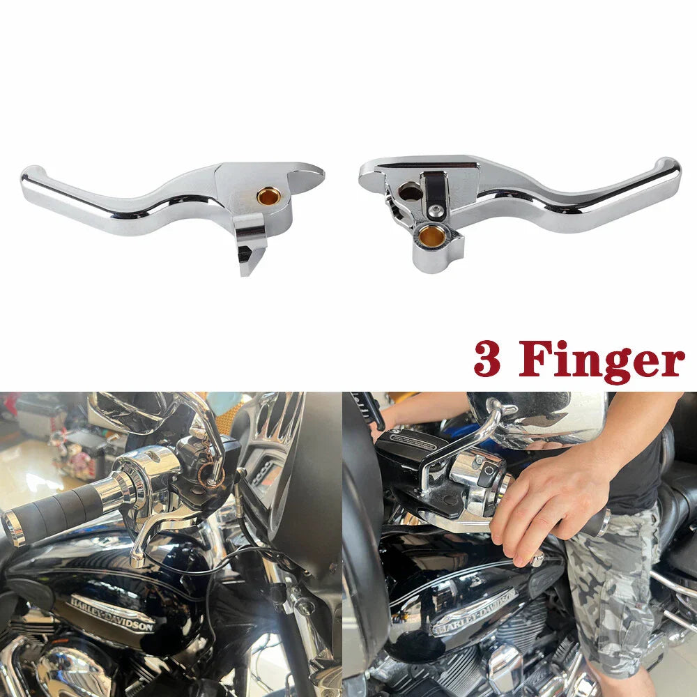 Chrome Hand Brake Clutch Levers for Harley Tri Glide Ultra Classic (2009-2023)