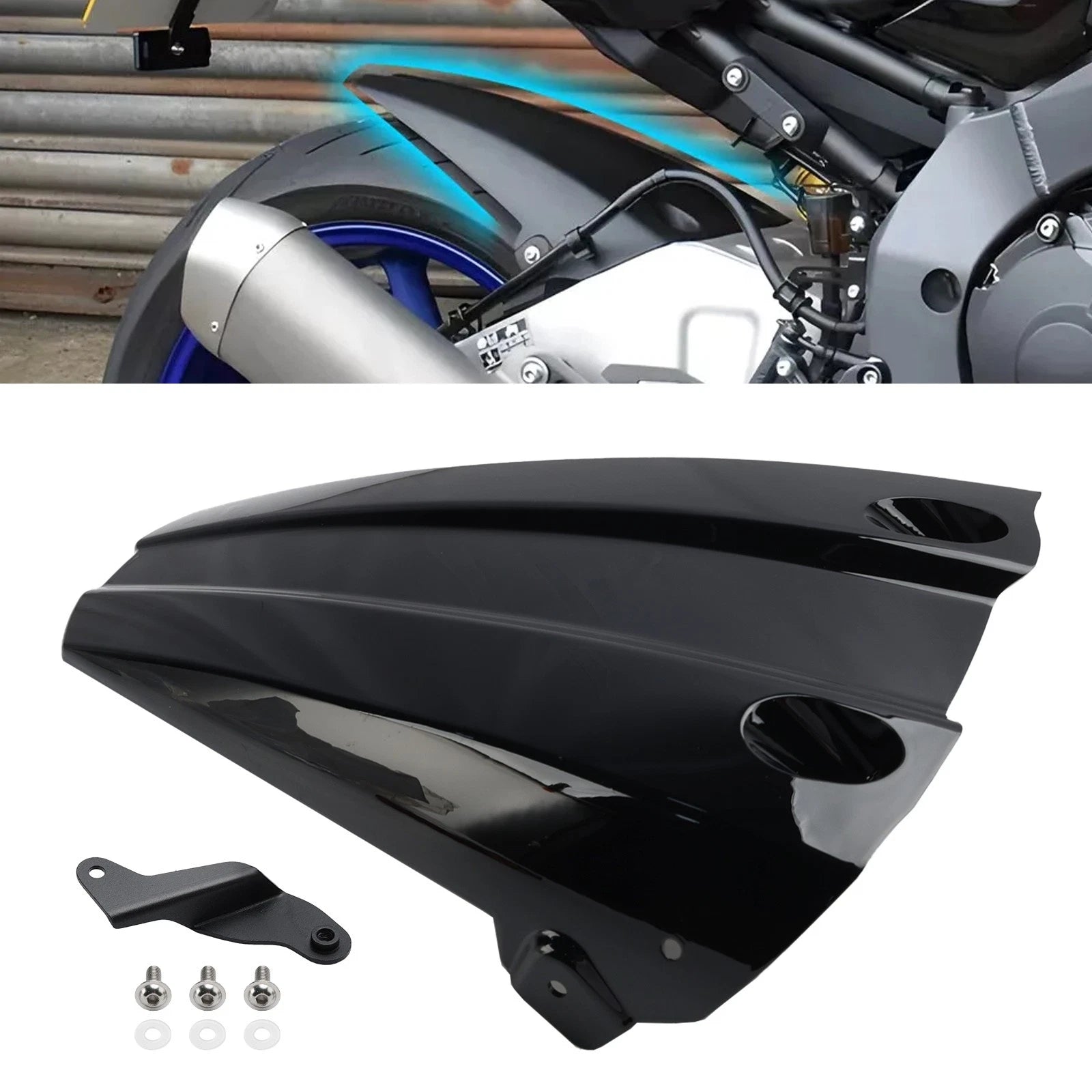 Rear Fender Mudguard for Yamaha MT-10 / SP MT10 (2016–2024) Black