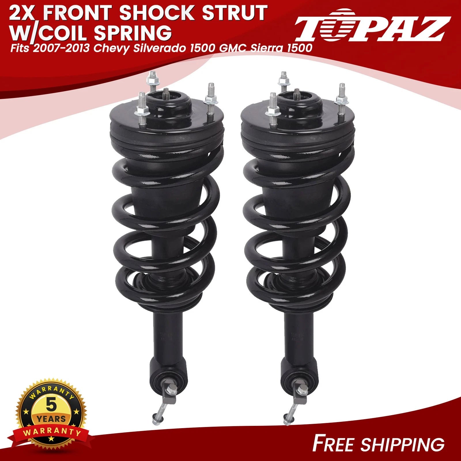 Front Struts with Coil Spring for Chevy Silverado 1500 GMC Sierra 1500 (2007–2013)