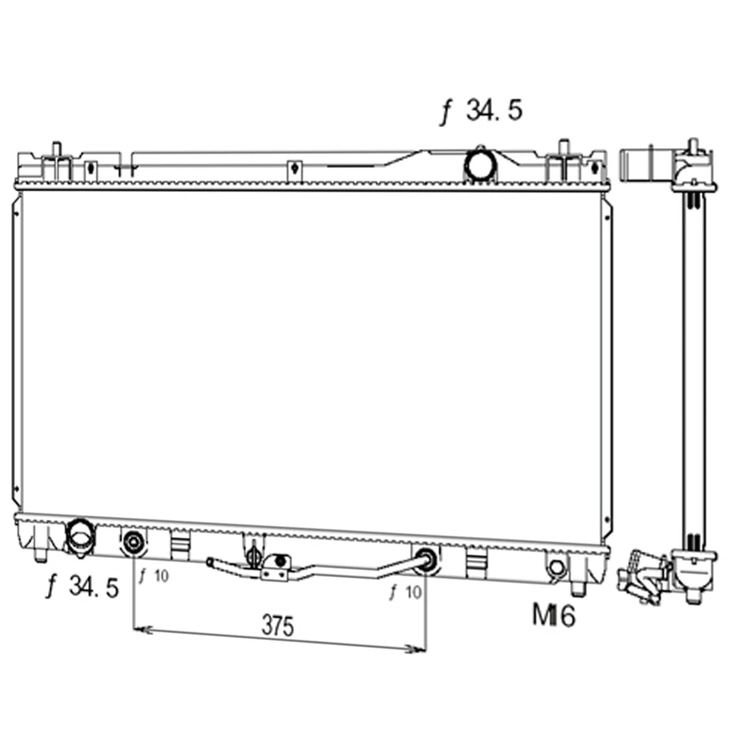 Replacement Radiator Plastic Aluminum for Toyota Hilux (2012–2018)