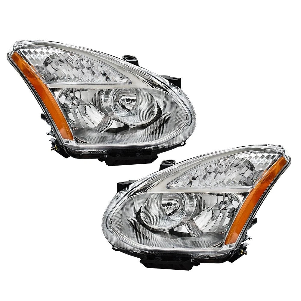 Set of 2 Headlight Assembly Halogen for Nissan Rogue (2008–2013)