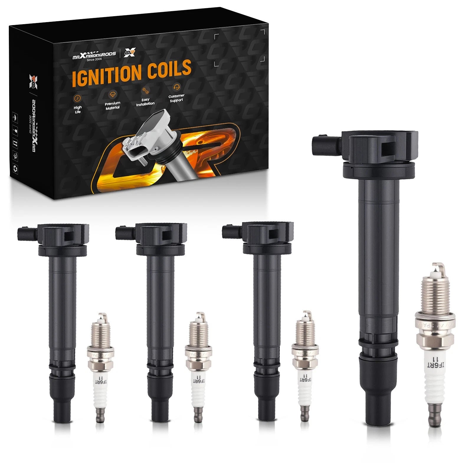 4X Ignition Coil & Spark Plug for Toyota Tacoma 2.4L 2.7L (2000–2004) UF323