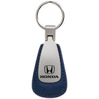 Blue Leather Teardrop Keychain - Officially Licensed for Honda