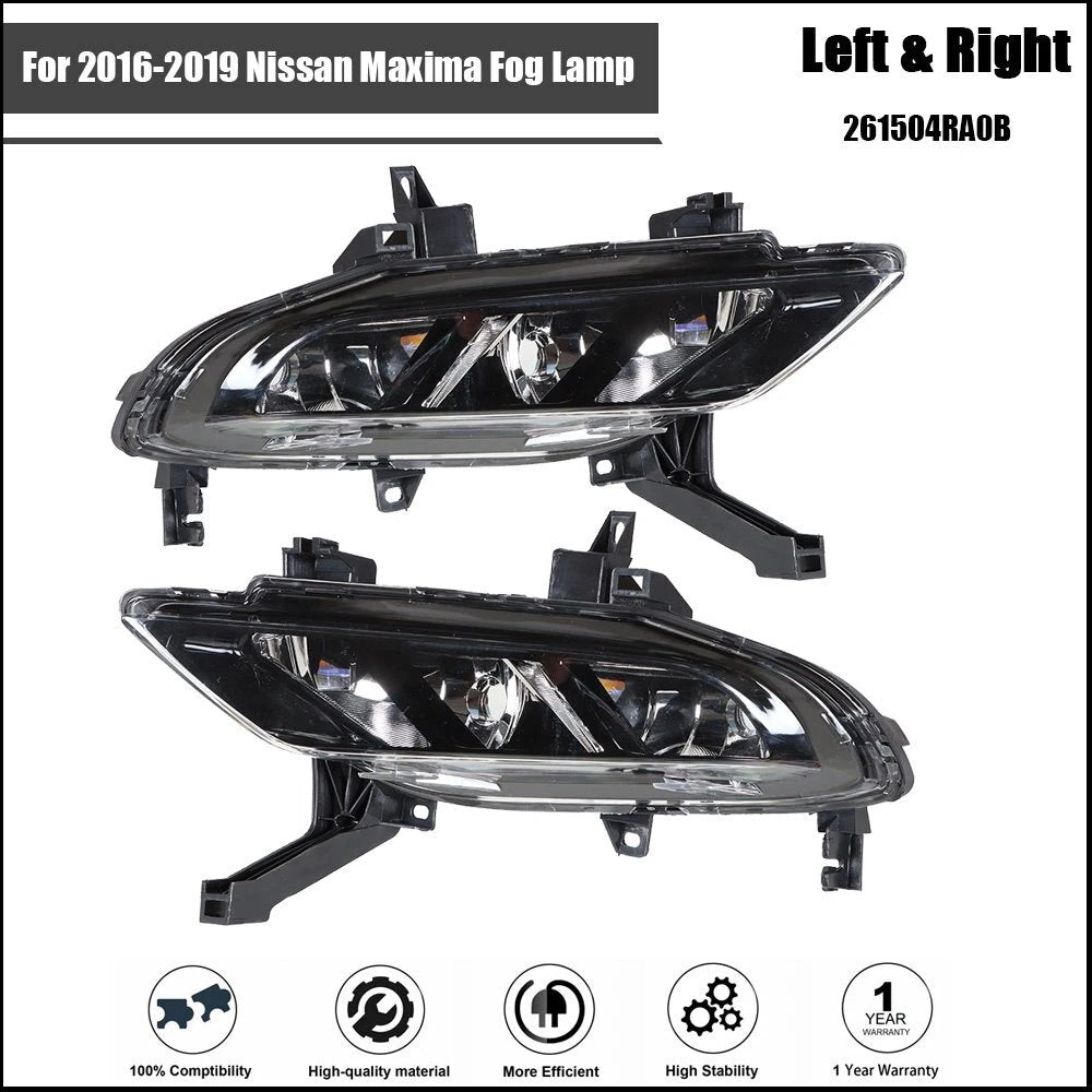 Front Fog Lamp Set for Nissan Maxima (2016–2019) Clear Lens