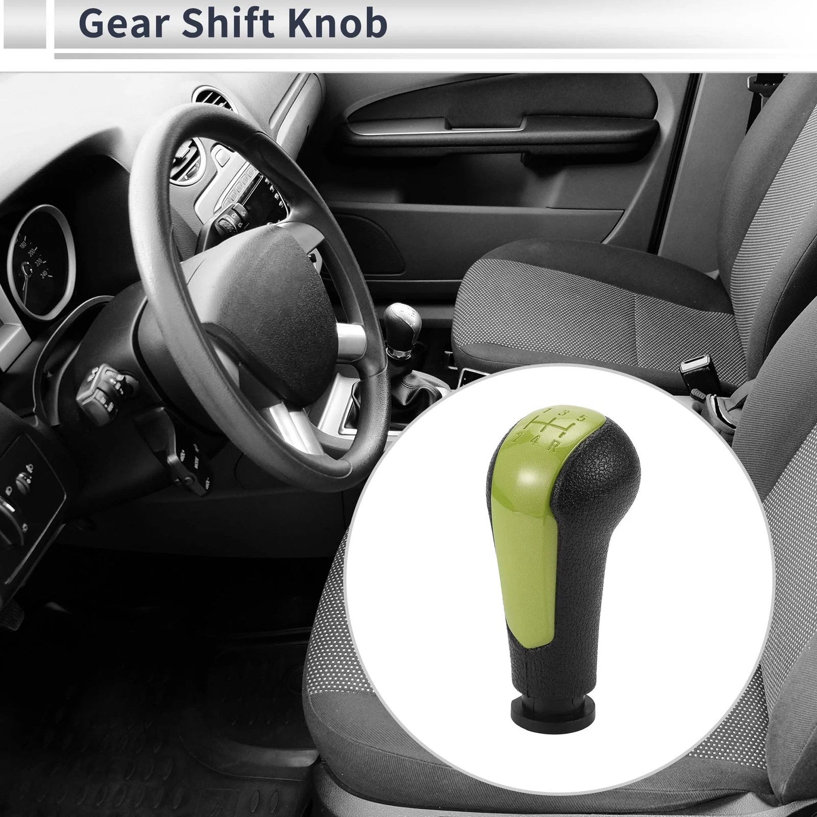 5 Speed Shift Knob for Chevrolet Spark (2013–2022) Green Black