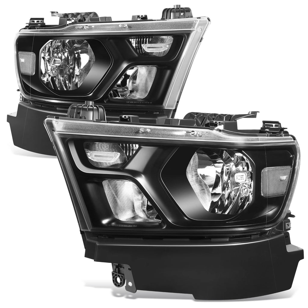 Headlight Assembly for Ram 1500 (2019–2024) Black Housing Clear Reflector