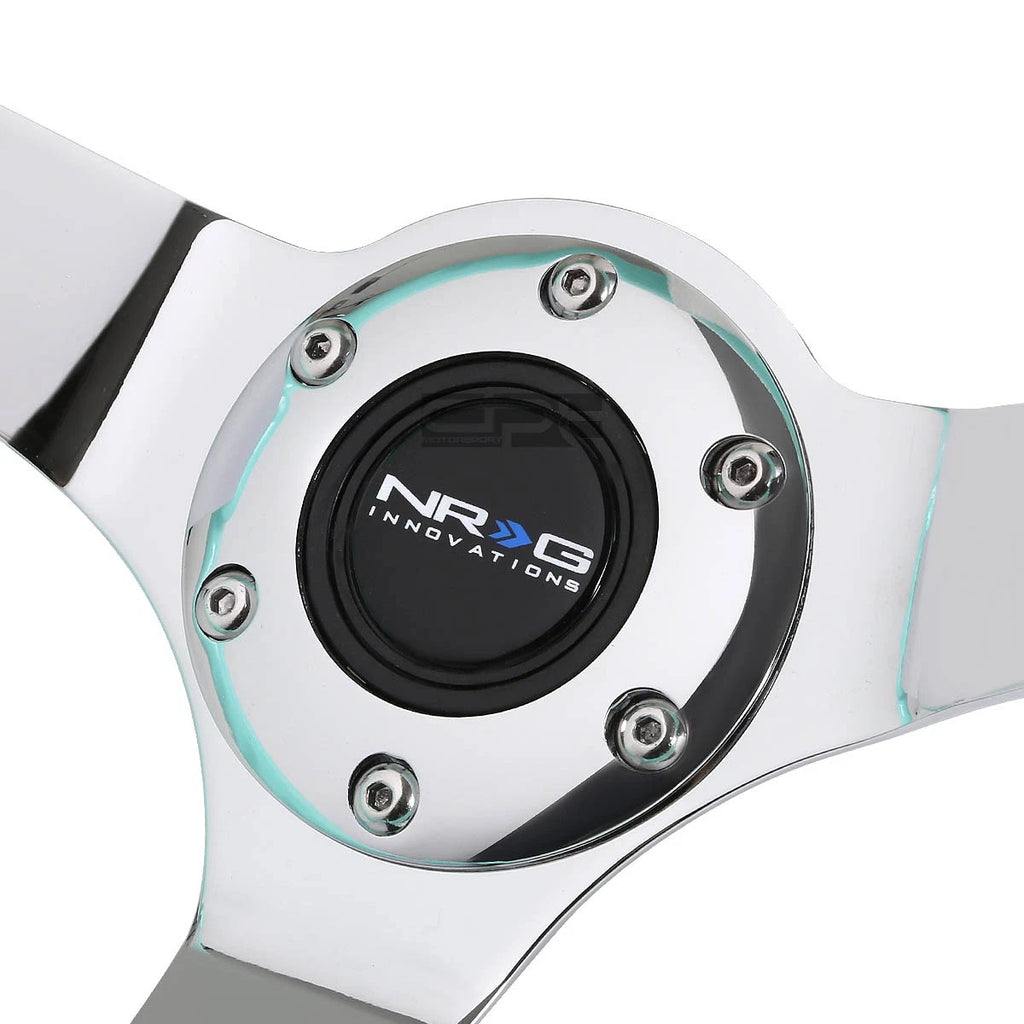 NRG ST-036MF-CH 350MM Deep Dish Anodized Aluminum Wooden Steering Wheel
