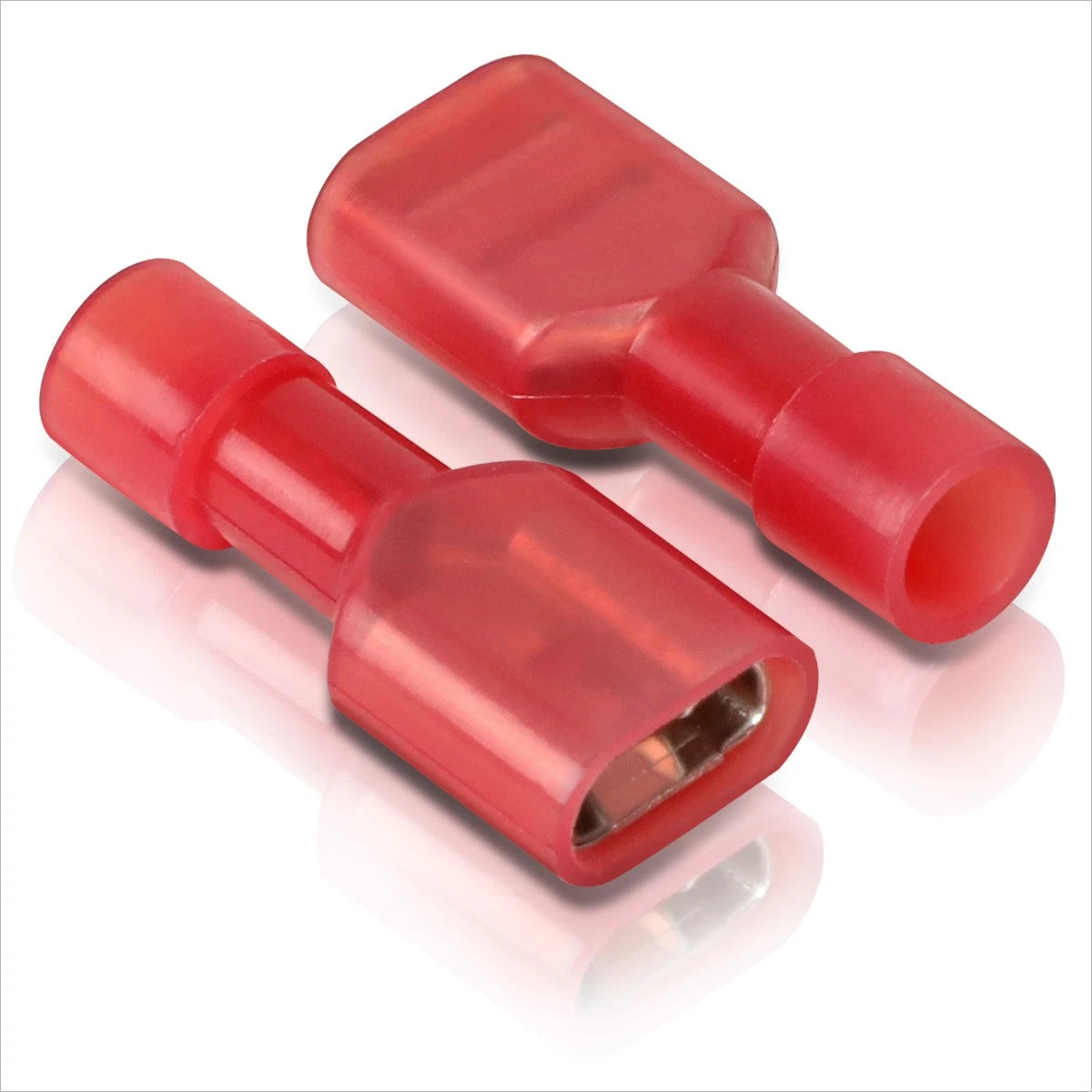 Set of 100 Crimp Style Female Spade Quick Disconnect Adapters for (16-22 AWG)
