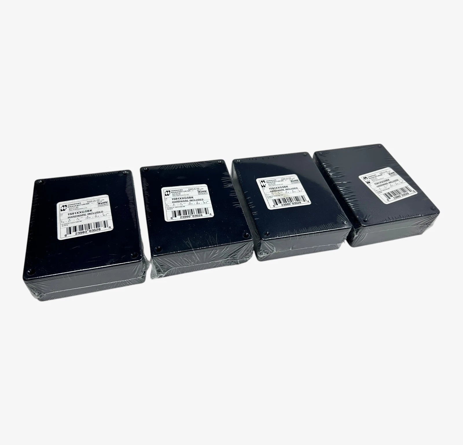 Set of 4 Plastic Enclosures for Hammond Manufacturing 1591XXGSBK (N/A)