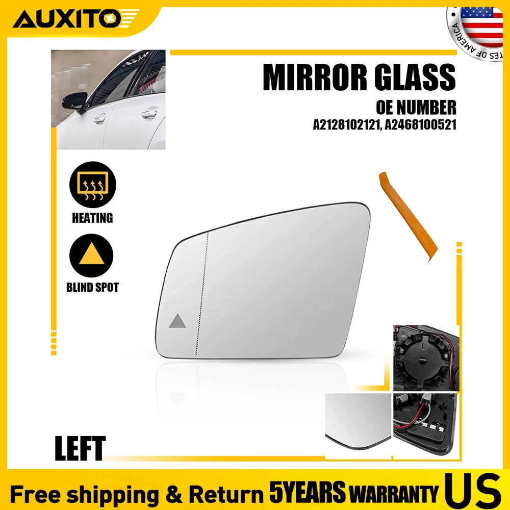 Heated Driver Side Mirror Glass with Blind Spot for Mercedes-Benz CLS-Class (2011–2018)