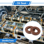 Set of 2 Oil Seal Rotary Shaft Seal FKM Rubber 20x40x7mm