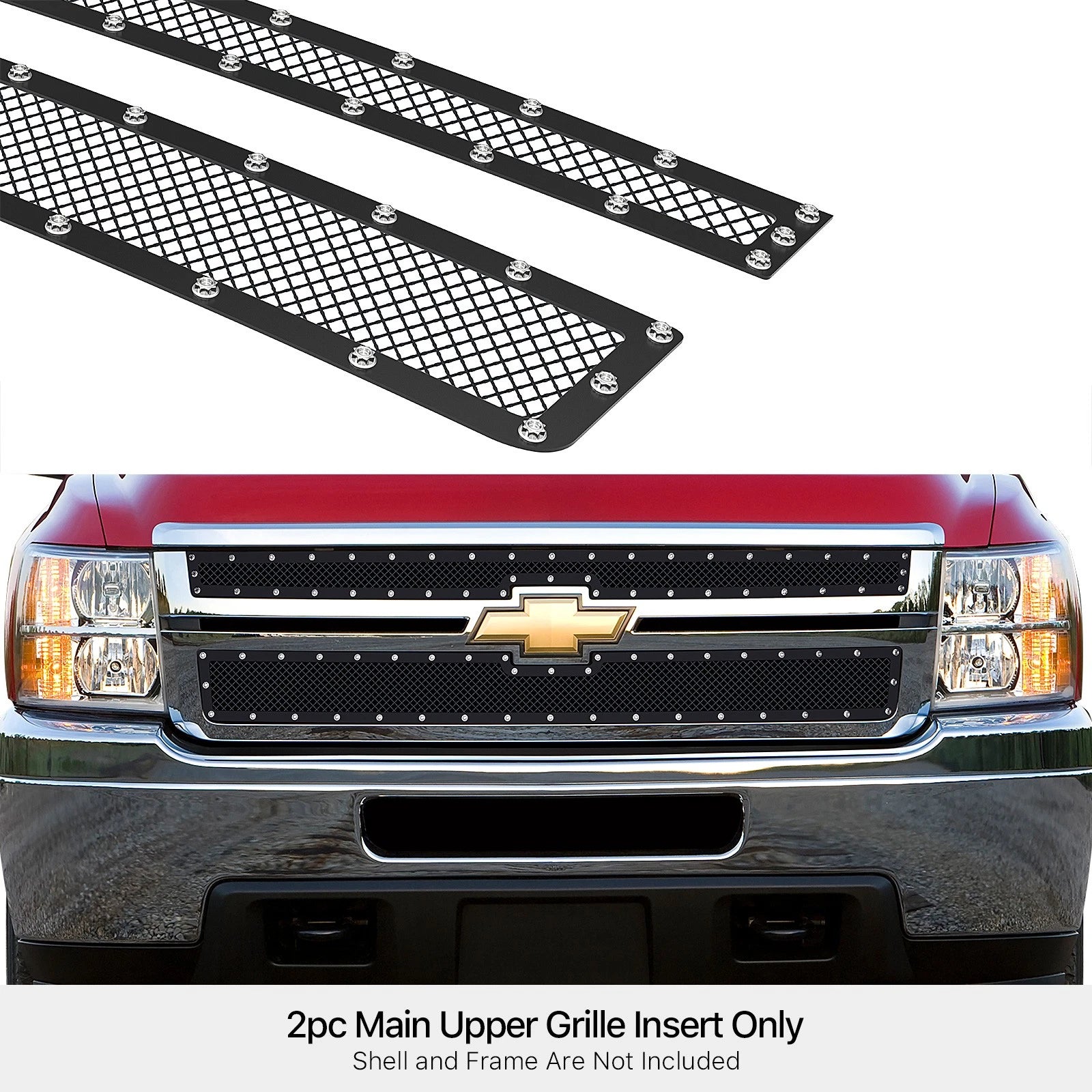 Upper Black Mesh Grille for Chevy Silverado 2500/3500 (2011-2014)