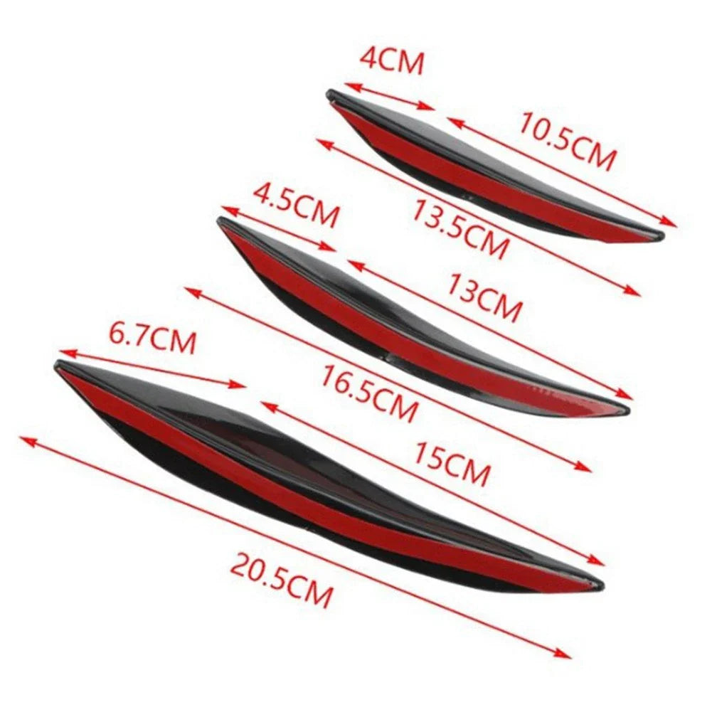 Spoiler Canards / 6pcs 6x / Front Bumper Decal Car Lip Splitter Sticker for Car