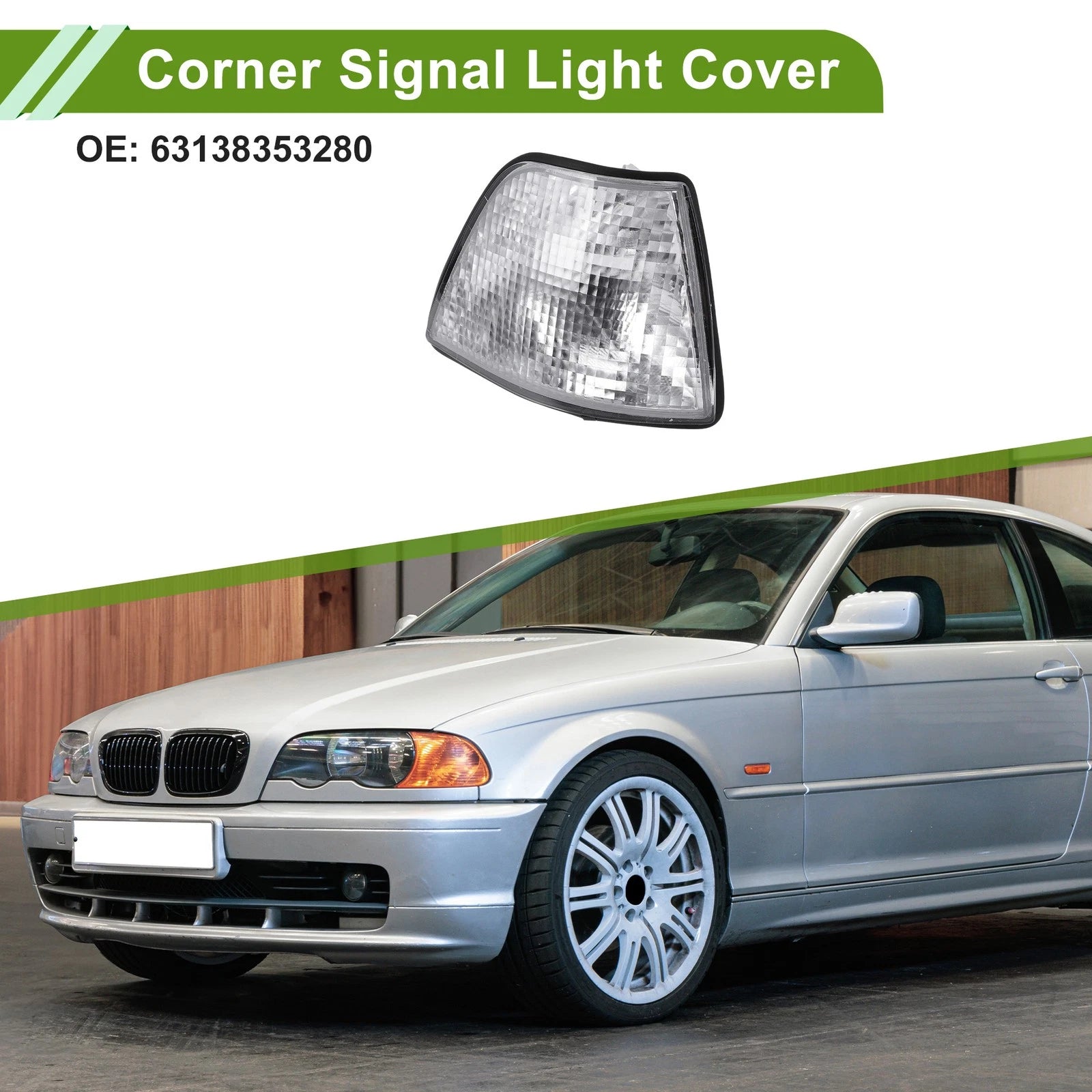 1Pc Right Corner Signal Light Cover for BMW 3 Series (1992–1998) No. 63138353280