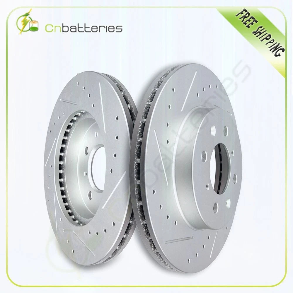 Front Brake Discs Rotors for Honda Civic EX LX (1999–2005) Drilled & Slotted