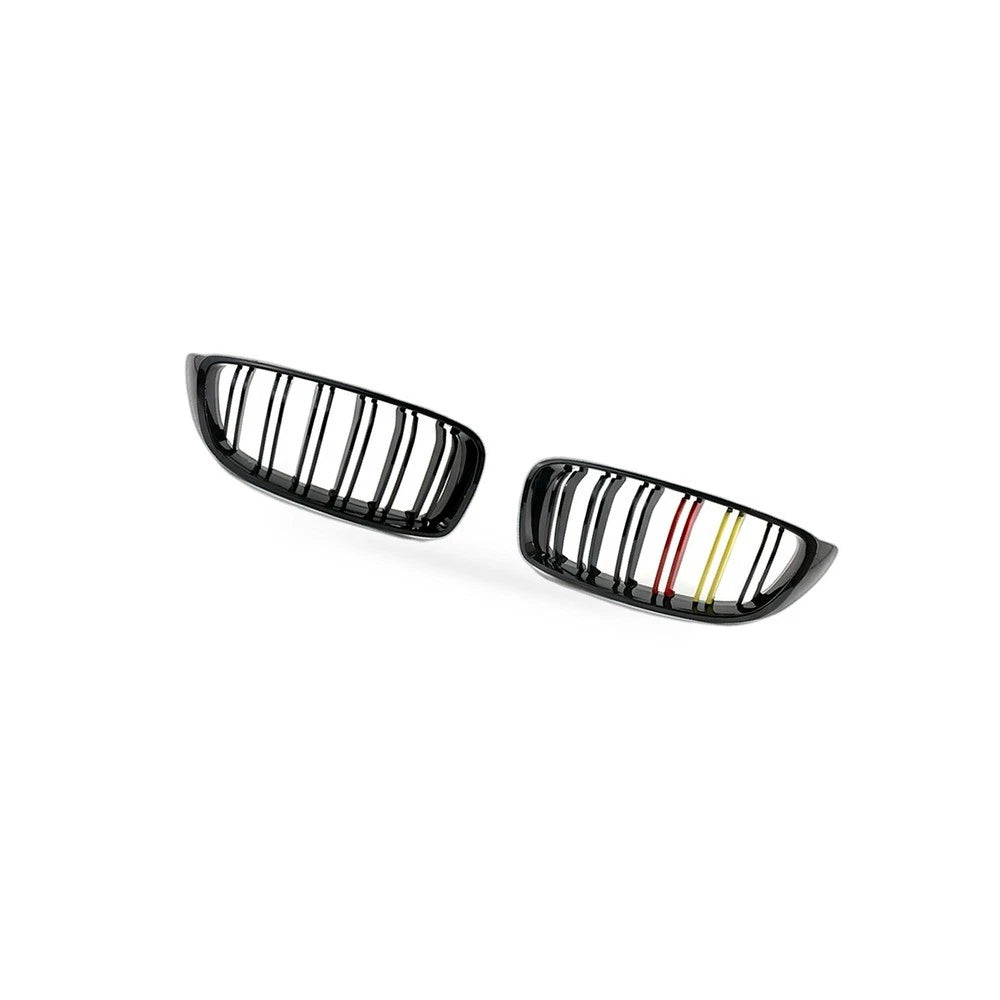 Gloss Black 2-Line Tri Grille for BMW 4 Series F32 F33 F36 M4 (2014–2016)